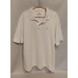 Tommy Bahama Mens White Supima Cotton Short Sleeve Polo Shirt Size XL